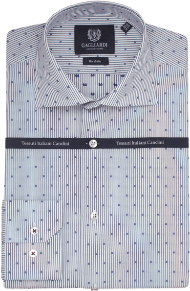 White With Navy & Red Polka Dot Slim Fit Cutaway Collar - Pocket Clipart (600x600), Png Download