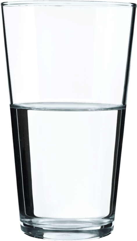 Water, Glass, Water Softening - Glass Half Full Clipart - Png Download (774x1032), Png Download