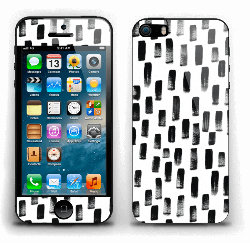 Black & White Skin Iphone 5s - Iphone 4 Clipart (800x775), Png Download