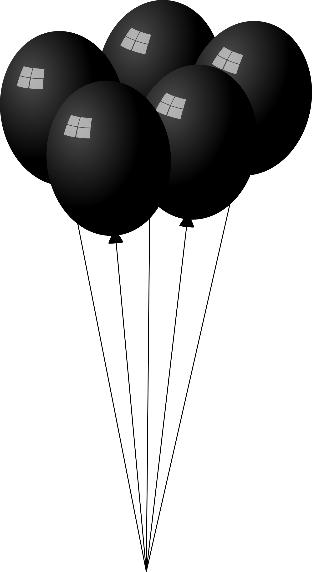Black Balloons Clipart - Png Download (1309x2400), Png Download