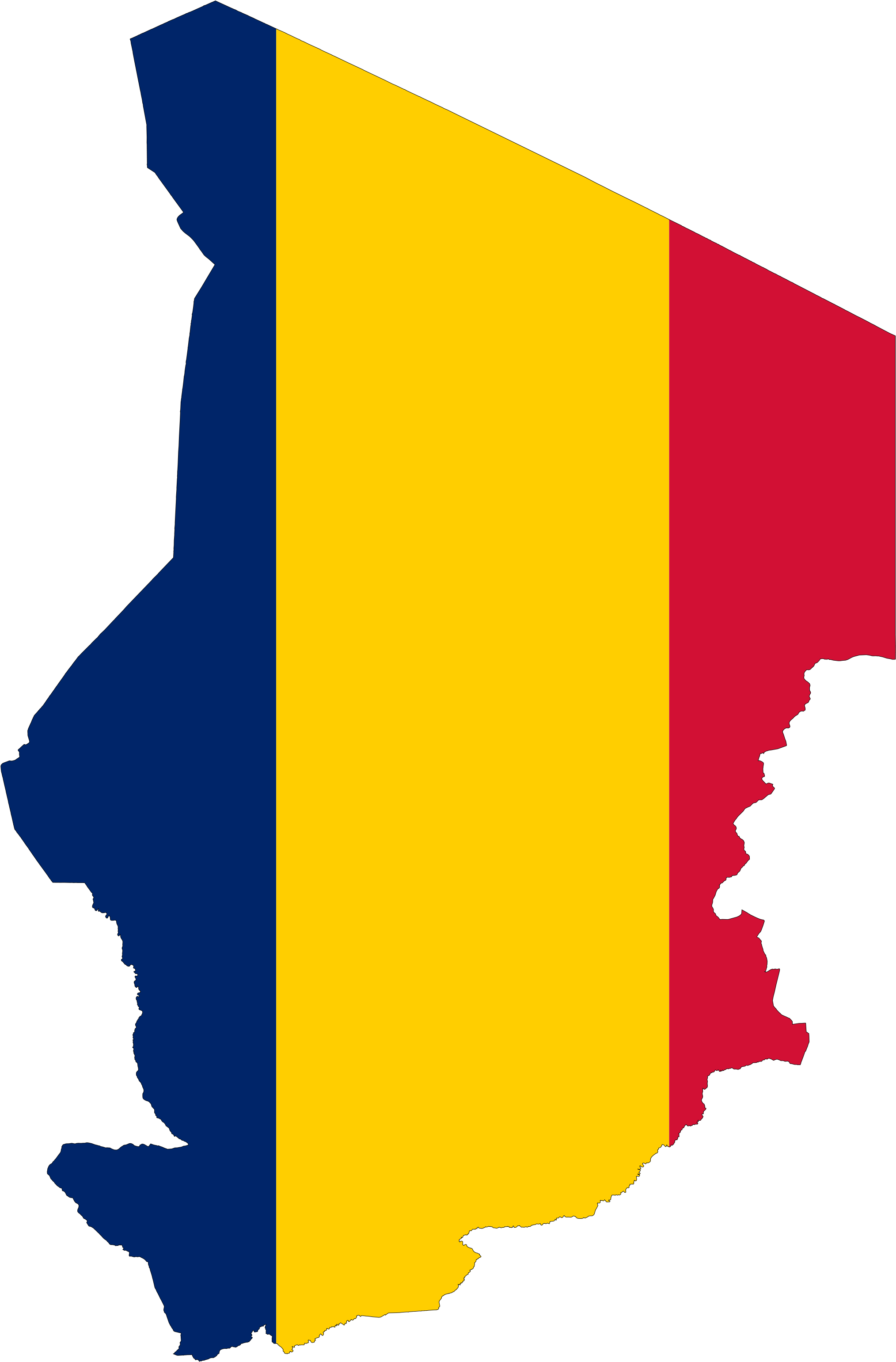 Chad Flag Map - Africa Chad Clipart (2048x3103), Png Download