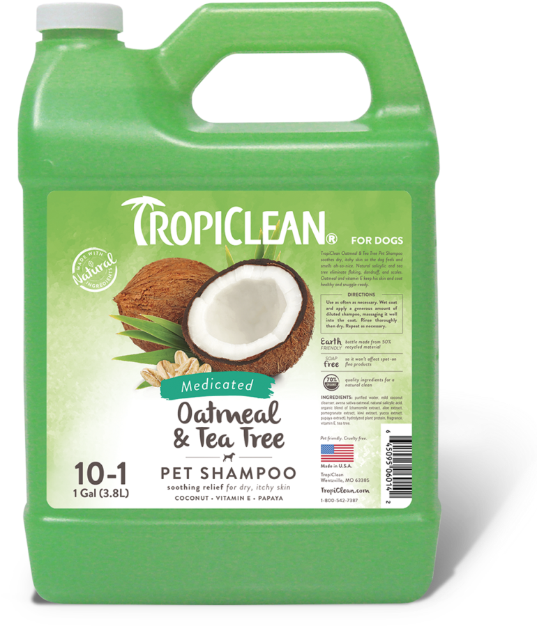 Rollover To Zoom - Tropiclean Oatmeal And Tea Tree Pet Shampoo Clipart (800x966), Png Download