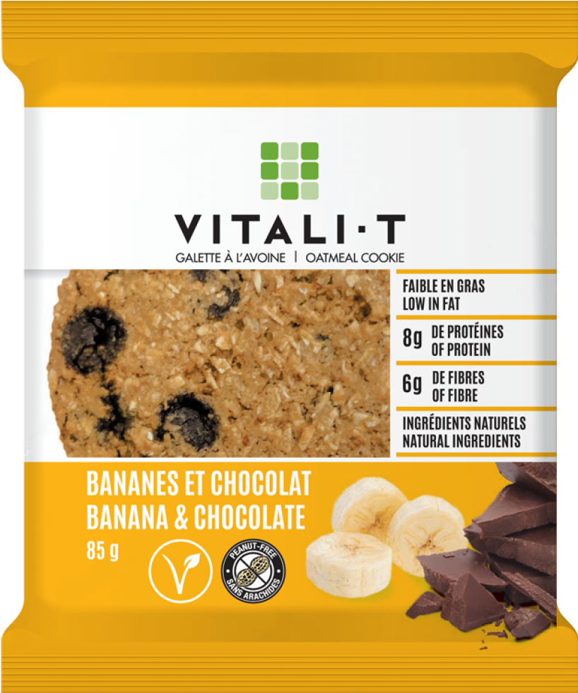 Banana & Chocolate Oatmeal Cookies - Vitali T Cookies Clipart (980x980), Png Download