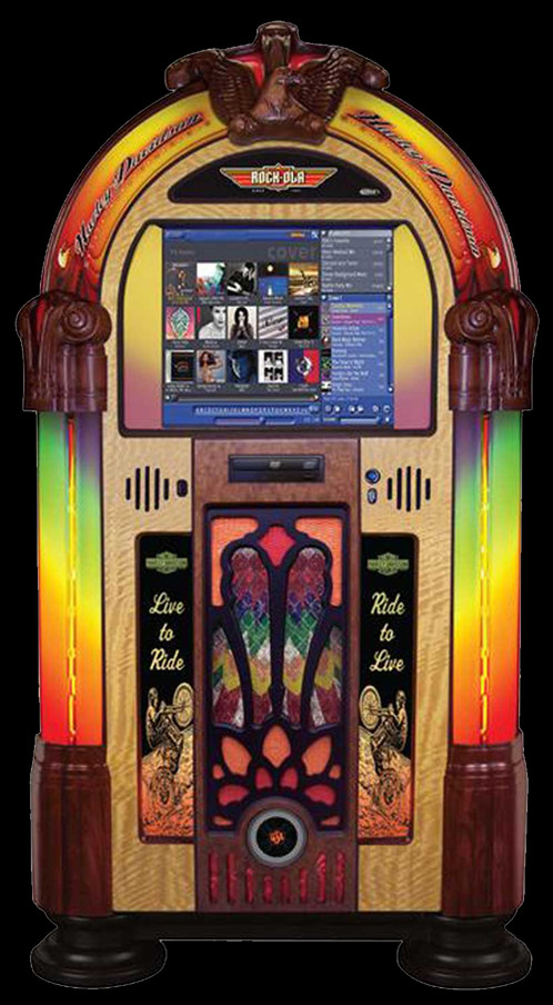 Harley Davidson Music Center Rock-ola Jukebox - Jukebox Clipart (498x904), Png Download