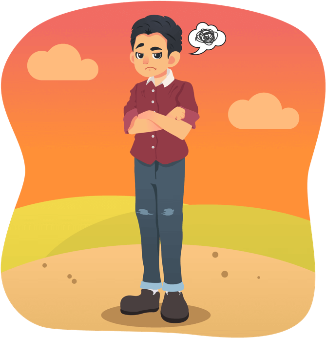 Grumpy Disappointed Man Standing Outside - Illustration Clipart (669x693), Png Download