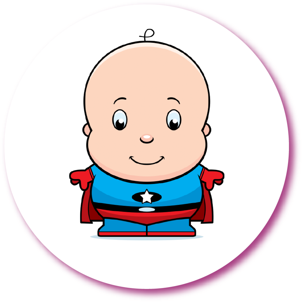 Super Baby Circle - Cartoon Angry Superhero Clipart (993x993), Png Download