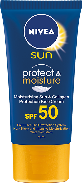 Protect & Moisture Face Cream - Nivea Sunscreen For Face Clipart (1010x1180), Png Download