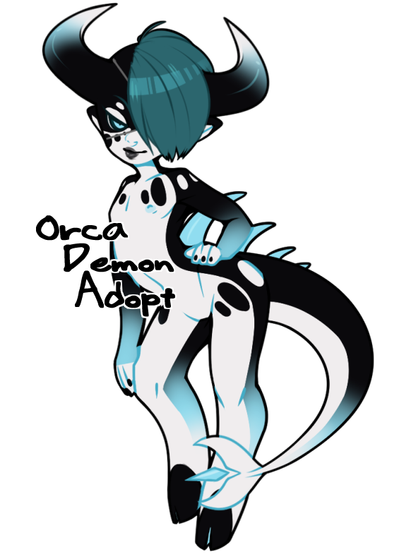 Orca Demon Adoptable [[sold]] - Cartoon Clipart (610x810), Png Download