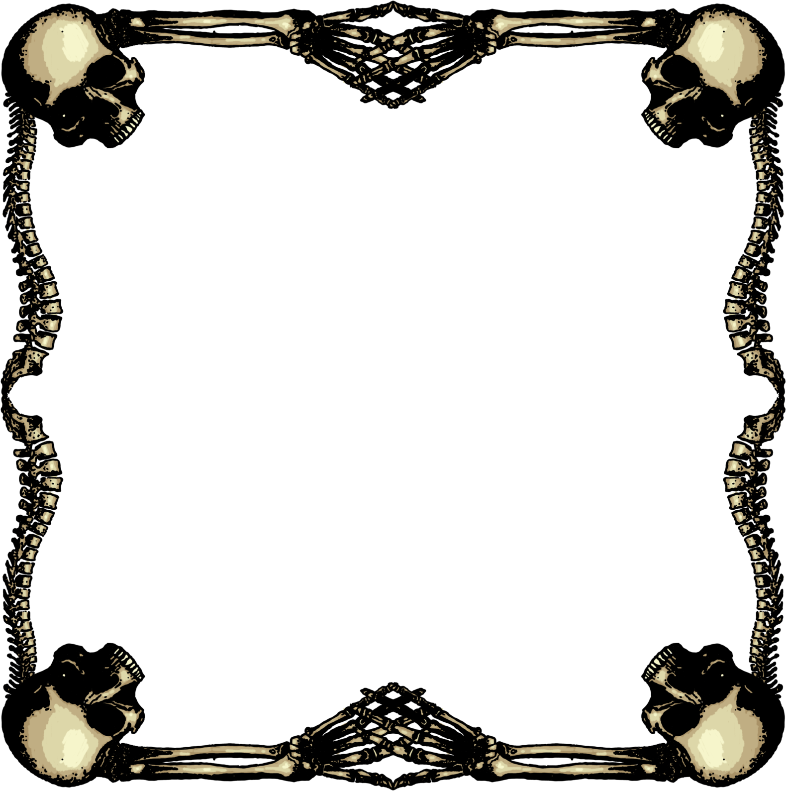1600 X 1600 25 - Skull Gothic Frames Png Clipart (1600x1600), Png Download