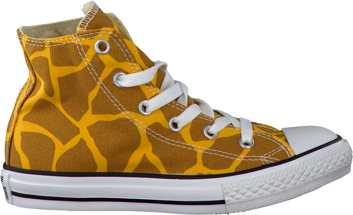 Yellow Converse Shoe Animal Print - Work Boots Clipart (1500x1069), Png Download