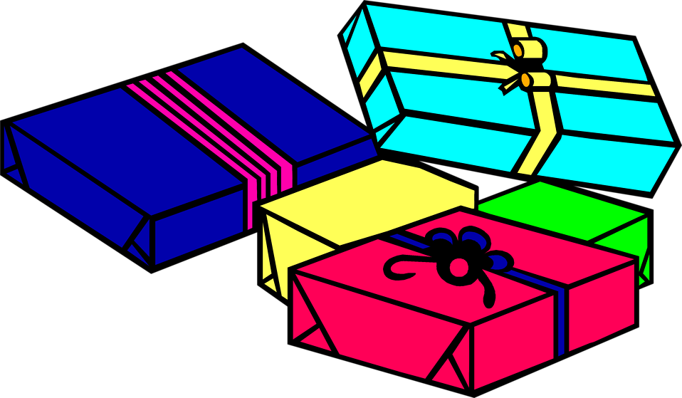 Presents Free Stock Photo Illustration - Cartoon Presents Transparent Background Clipart (958x559), Png Download