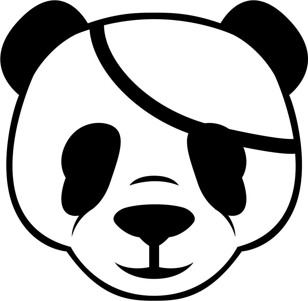 Panda - Pirate Panda Logo Clipart (981x960), Png Download