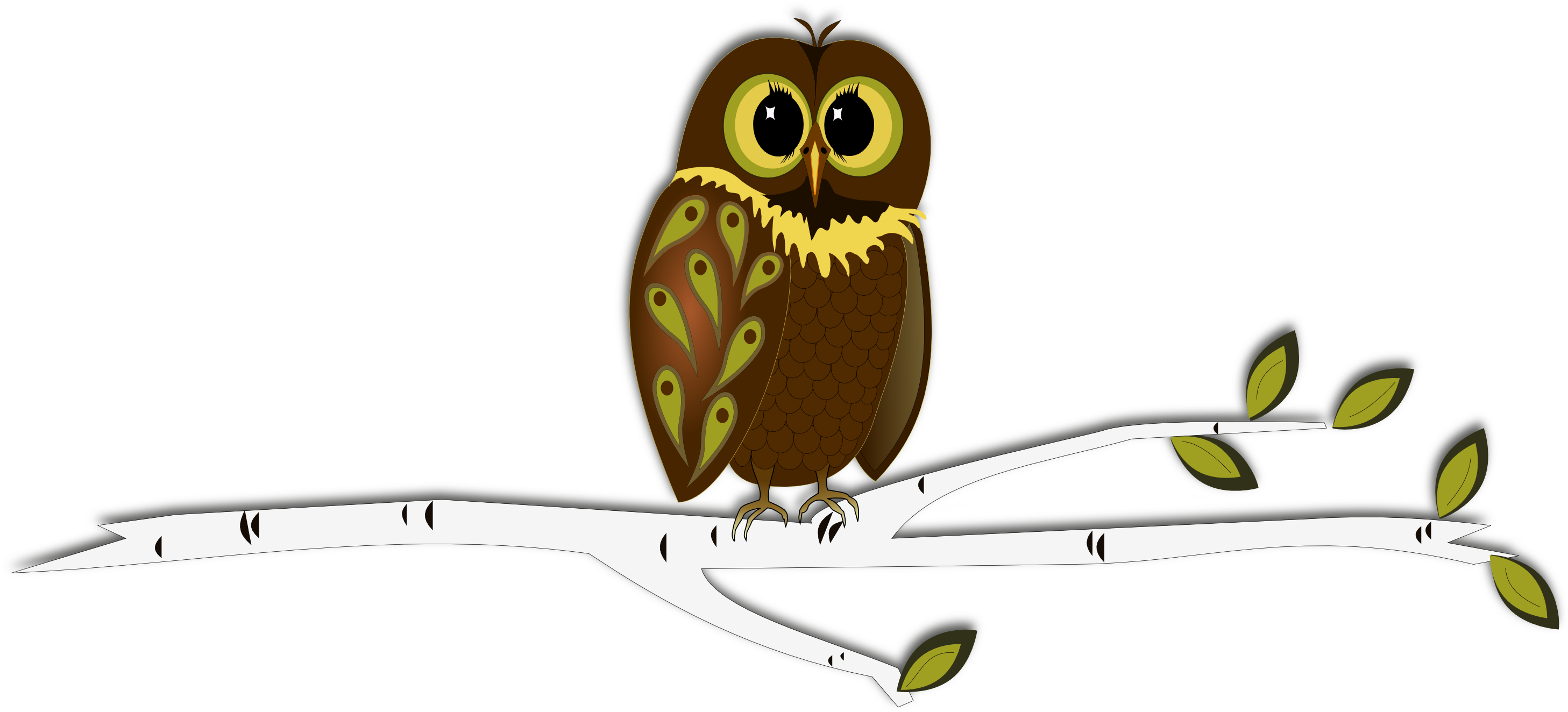 Clip Transparent Stock Inkscape Into Autumn Free Svg - Owl In The Tree Clipart Png (2921x1325), Png Download