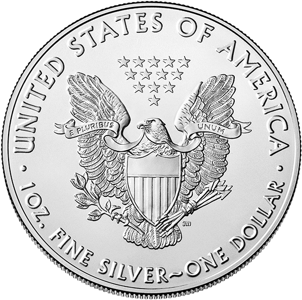 Silver American Eagle 2019 Back - 2019 American Silver Eagle Clipart (600x600), Png Download