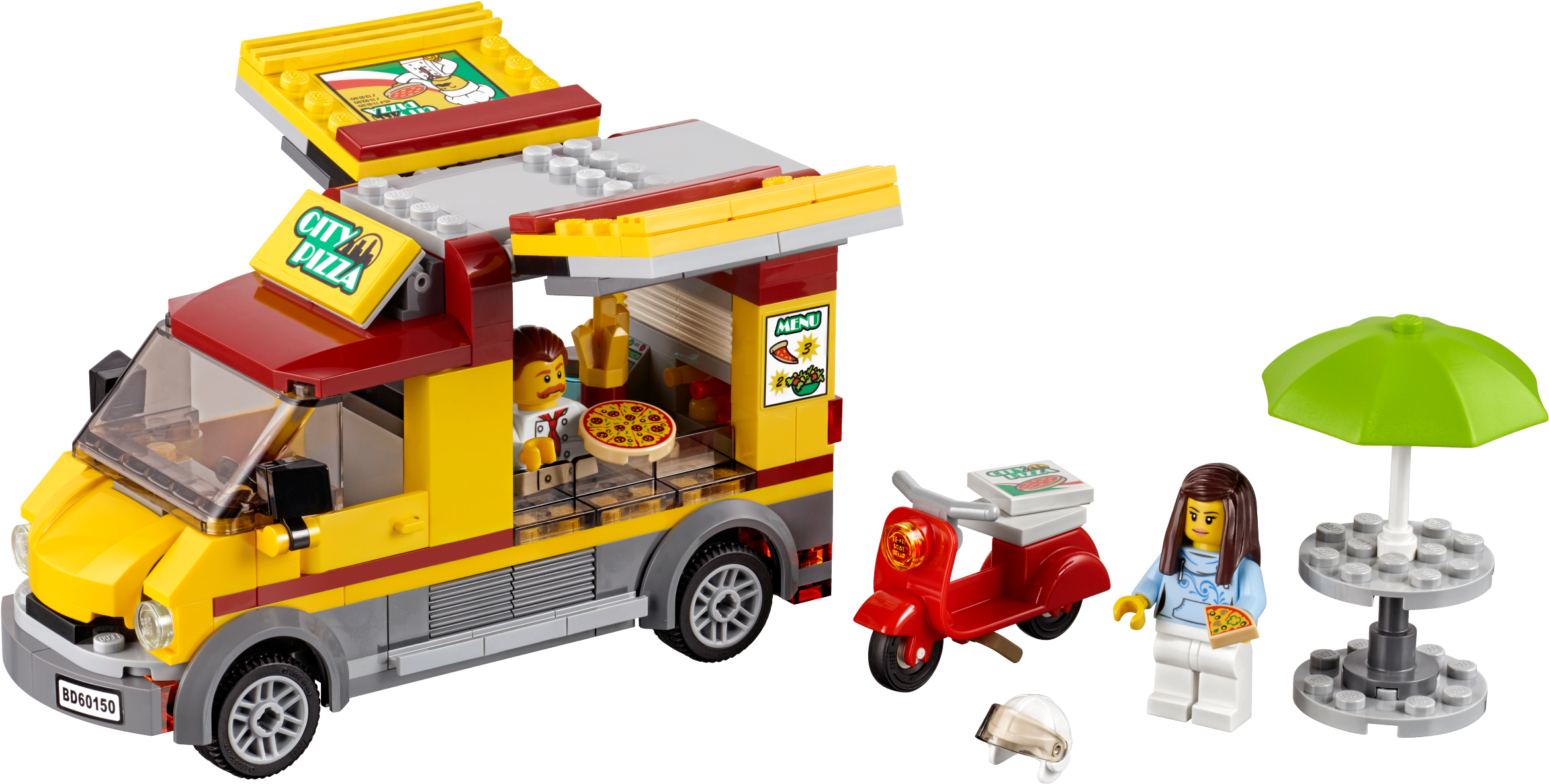 Pizza Van - Lego Pizza Van Clipart (2400x1799), Png Download