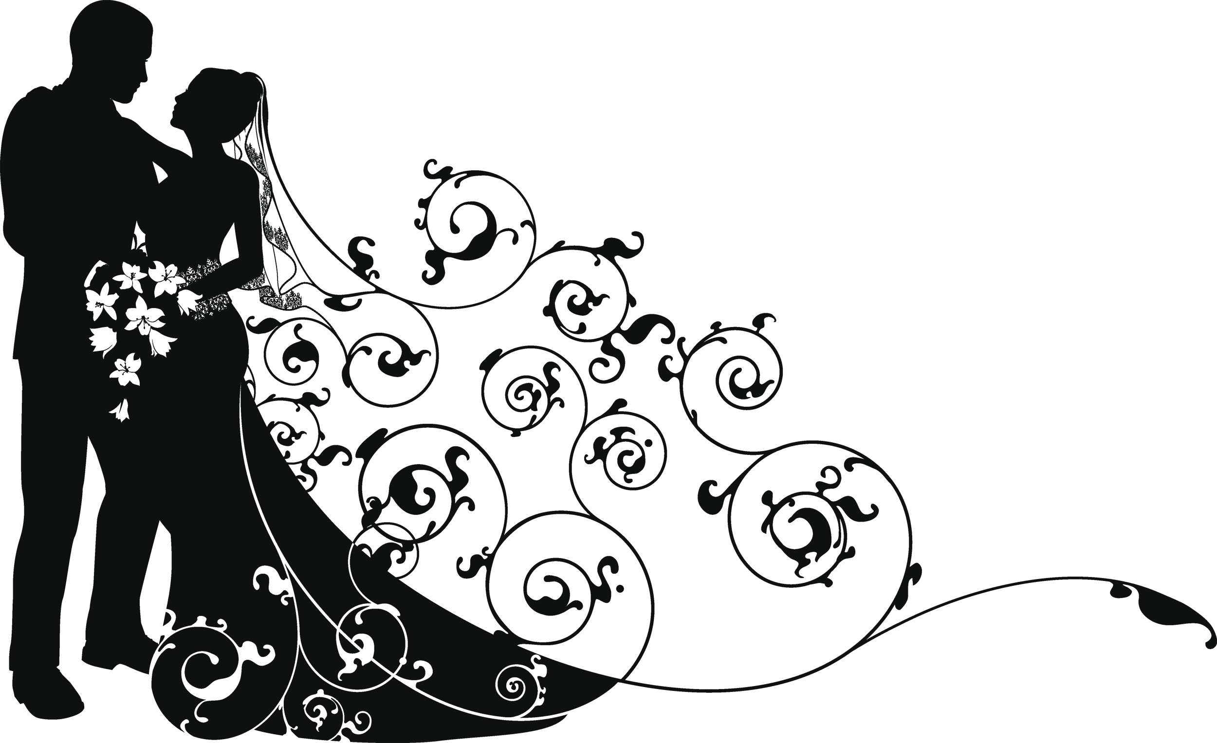 0 8e06d 9b7de727 Orig Wedding Art, Wedding Couples, - Wedding Clipart - Png Download (2500x1527), Png Download