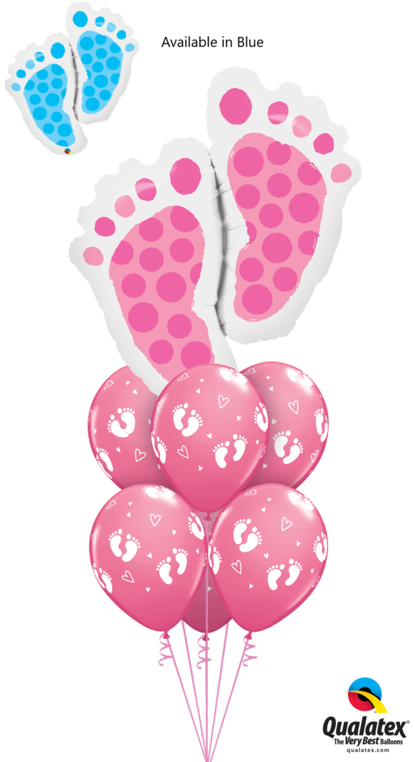 Baby Feet Luxury Balloon Display Clipart (582x1080), Png Download