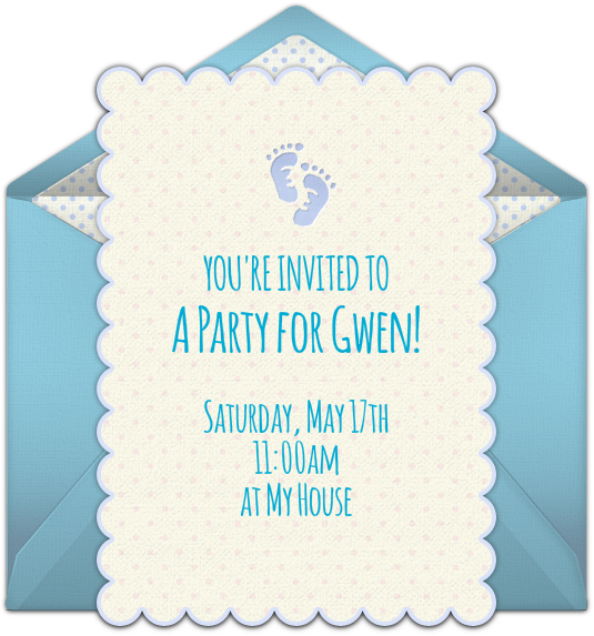 Baby Feet Online Invitation - Paper Clipart (650x650), Png Download