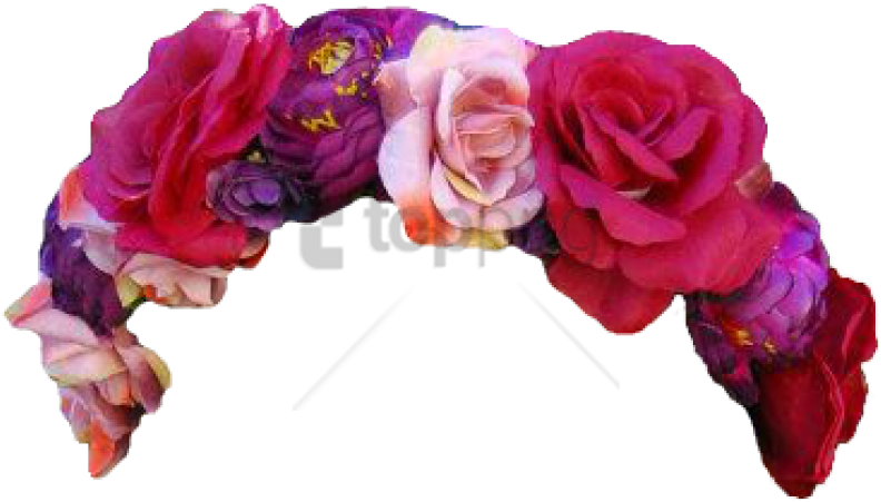 Free Png Download Flower Crown Transparent Overlay Clipart (850x518), Png Download