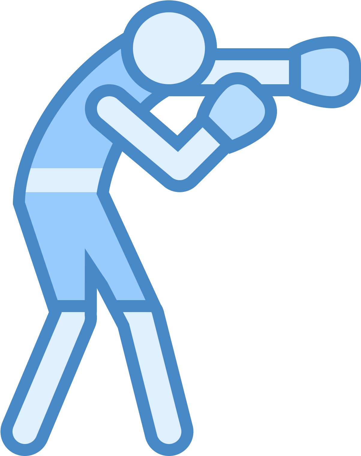 Vector Download Boxer Clipart Boxing Stance - Boxing Icon Blue - Png Download (1600x1600), Png Download
