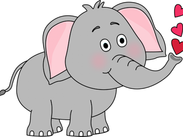 Elephant Clipart Colored - Elephant Kissing Cartoon - Png Download (640x480), Png Download