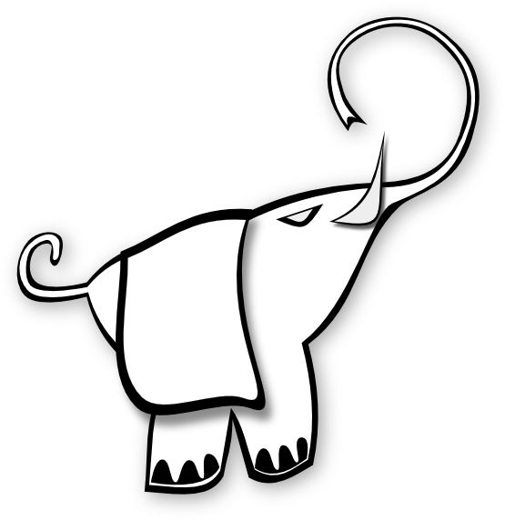 Elephant Clipart Black And White - Clip Art - Png Download (555x572), Png Download