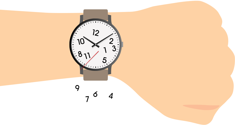 Ransomsafe Lost Time - Hand Watch Png Cartoon Clipart (900x480), Png Download