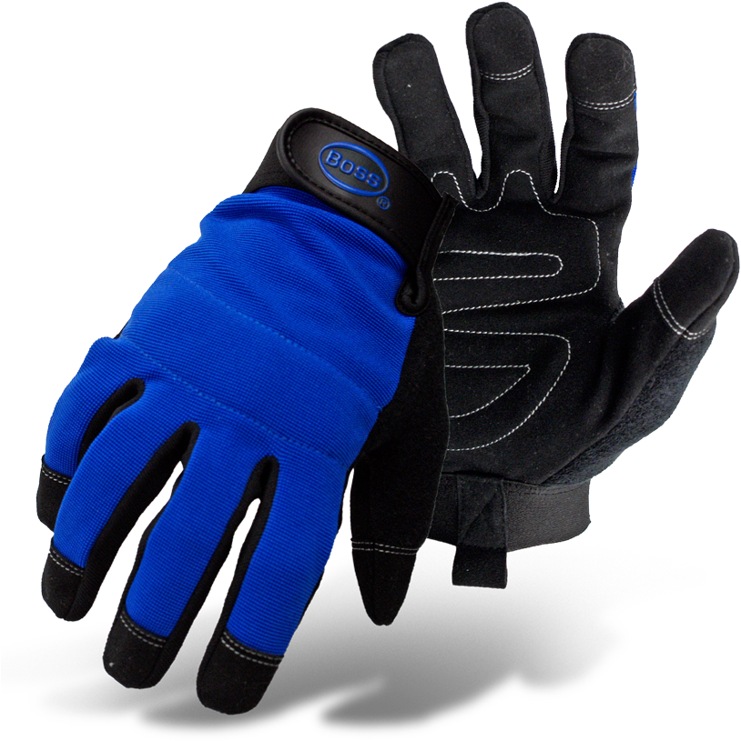 Boss® Blue Mechanic Glove - Football Gear Clipart (824x828), Png Download