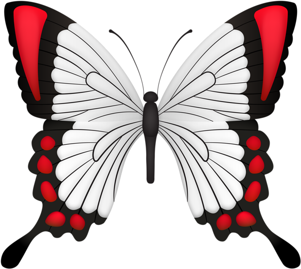 Red Butterfly Deco Clipart Image - Papilio - Png Download (600x537), Png Download