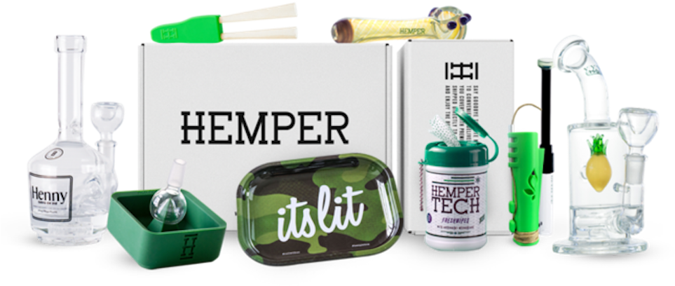 Hemper Subscription Weed Pack - Hemper Box February 2019 Clipart (963x408), Png Download
