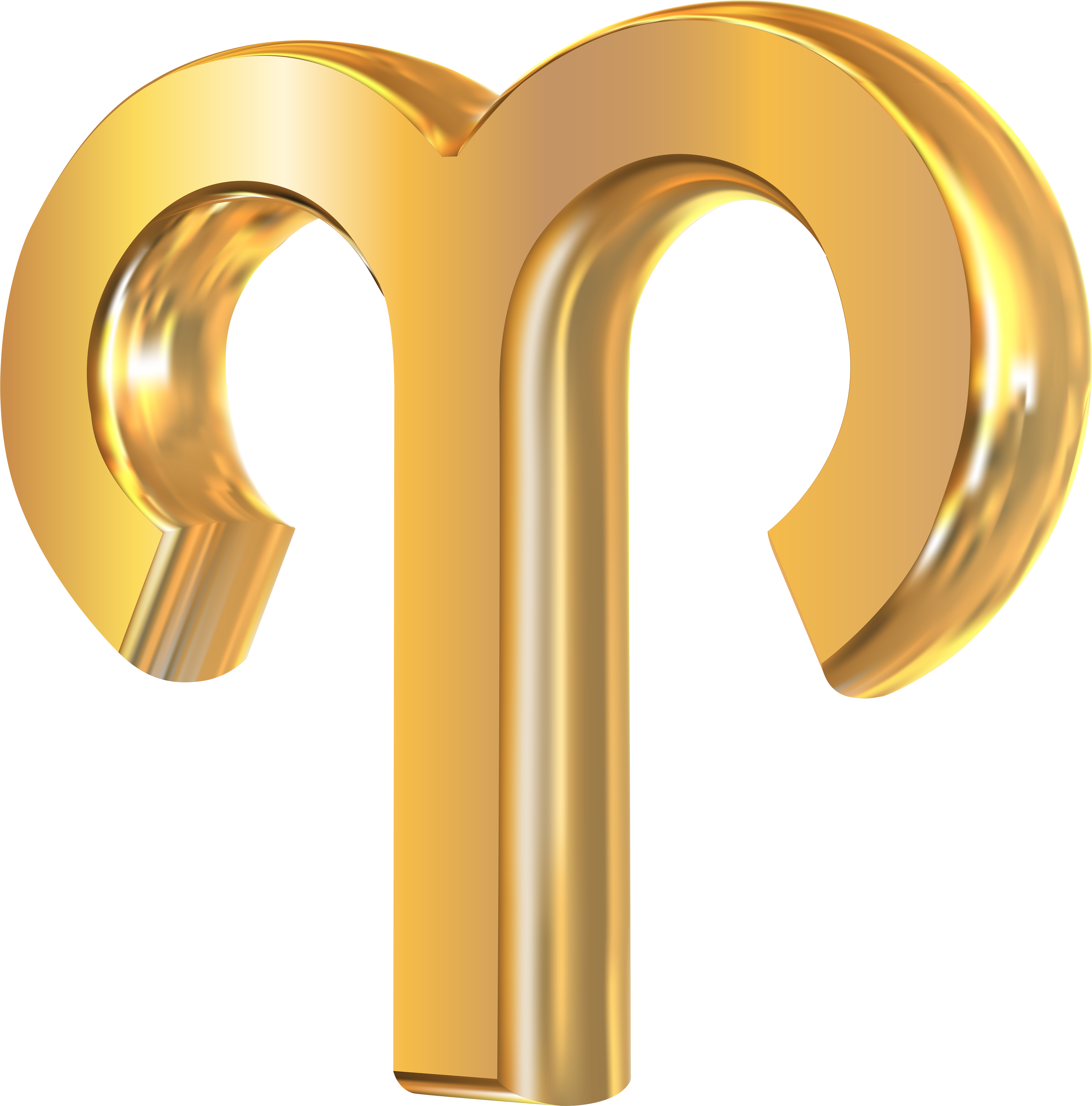 Aries 3d Gold Zodiac Sign Png Clip Art Image - Transparent Aries Zodiac Sign Png (5923x6000), Png Download