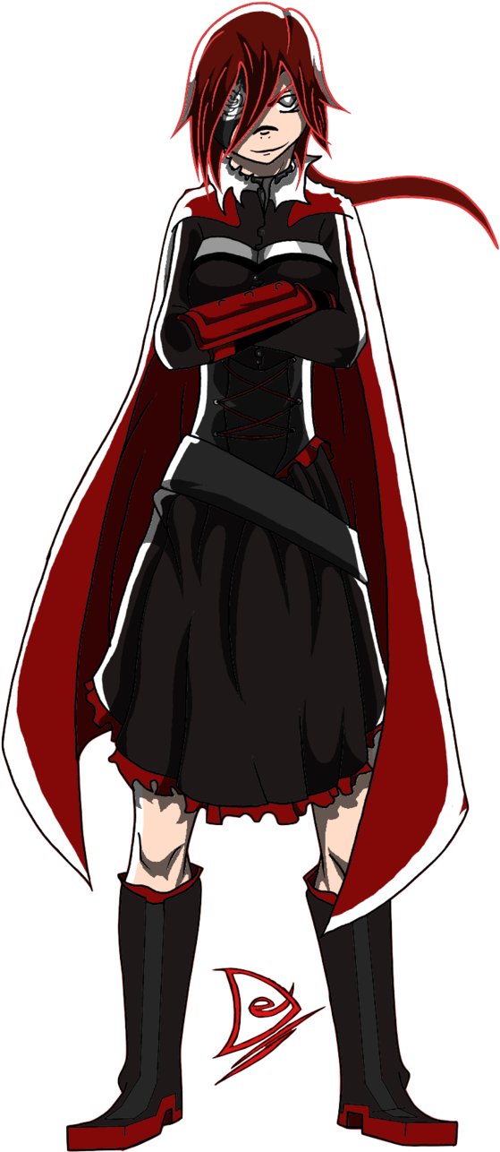 328 Kb Png - Rwby Ruby One Eye Clipart (559x1286), Png Download