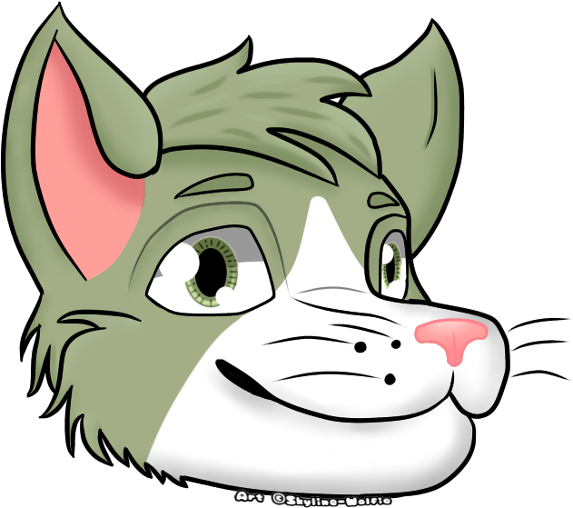 Green Kitty , Png Download - Cartoon Clipart (631x559), Png Download
