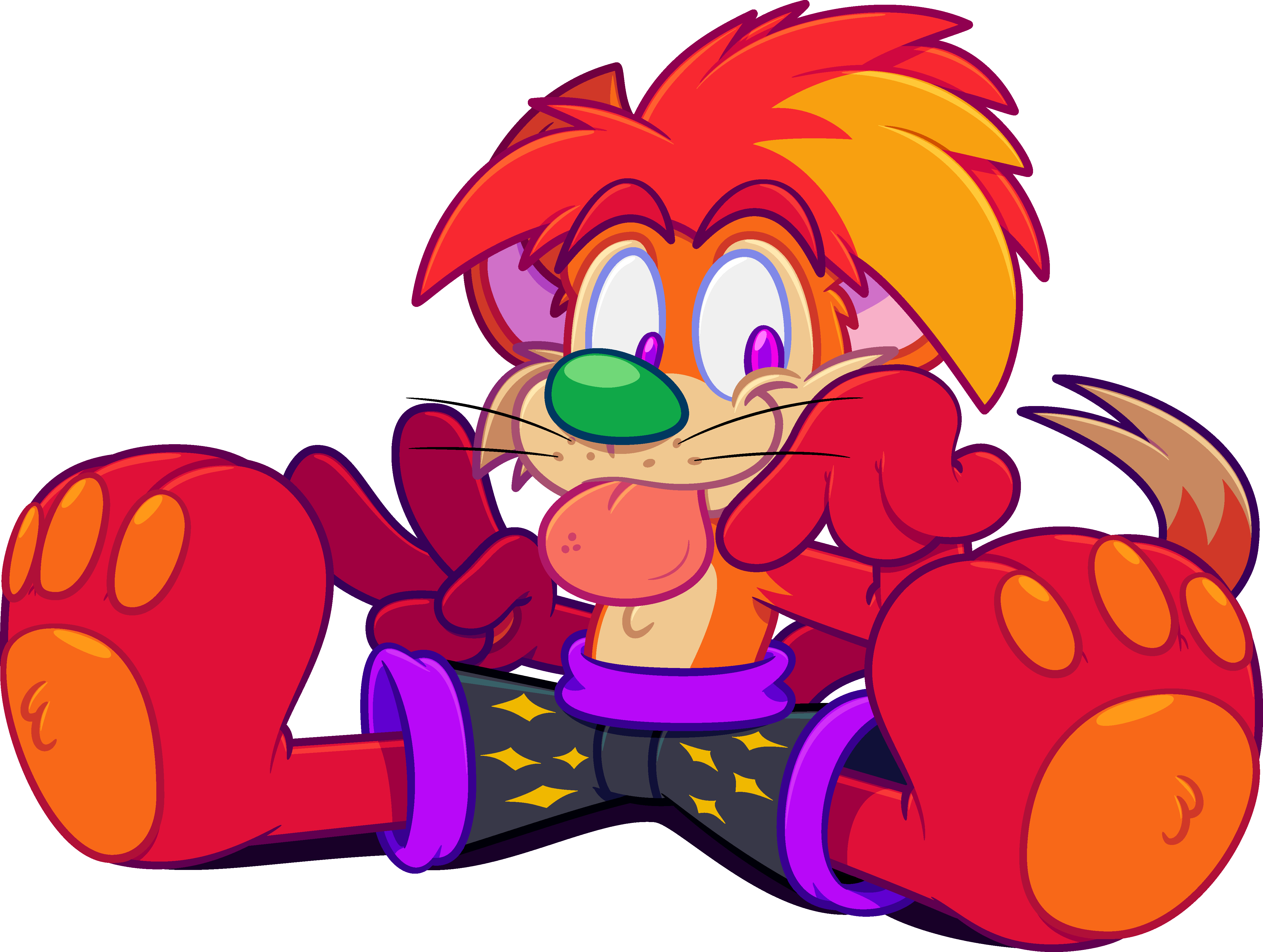 Cute Pjed Toon Kitty - Cartoon Clipart (4800x3620), Png Download