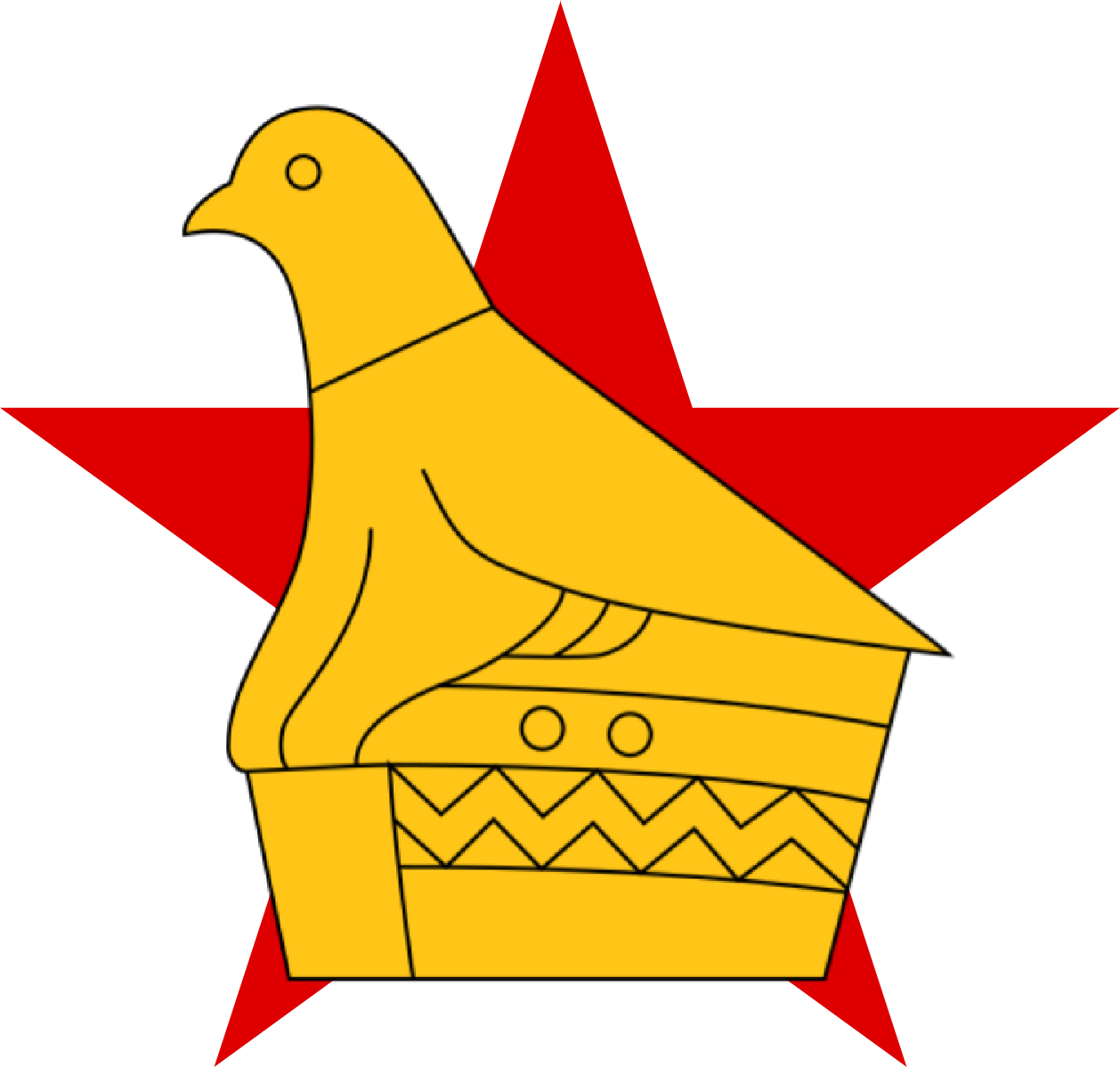Star With Zimbabwe Bird - Zimbabwe Flag Clipart (1258x1198), Png Download