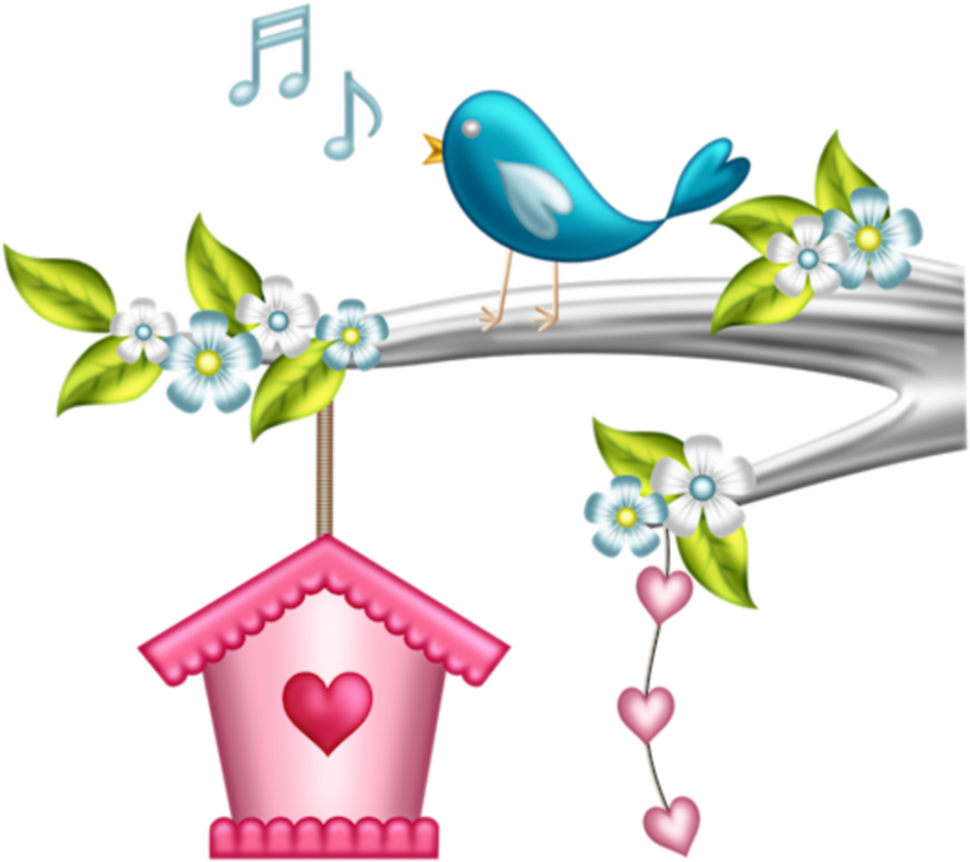 #ftestickers #clipart #cartoon #bird #singing #cute - Animasi Burung Dan Sangkar - Png Download (1024x972), Png Download