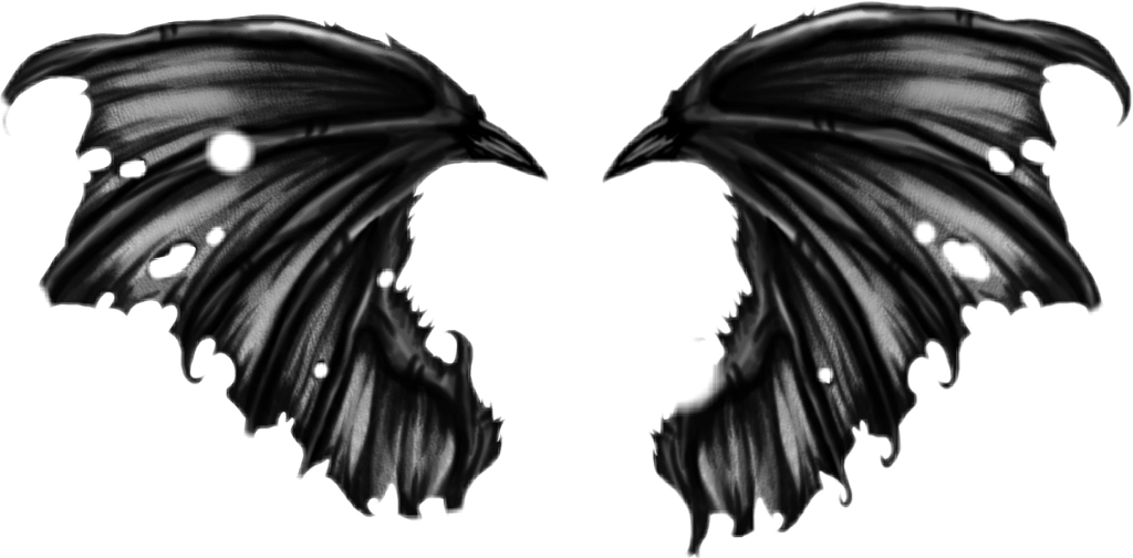 #demon #wings Demonwings - Realistic Drawing Dragon Wings Clipart (1024x504), Png Download