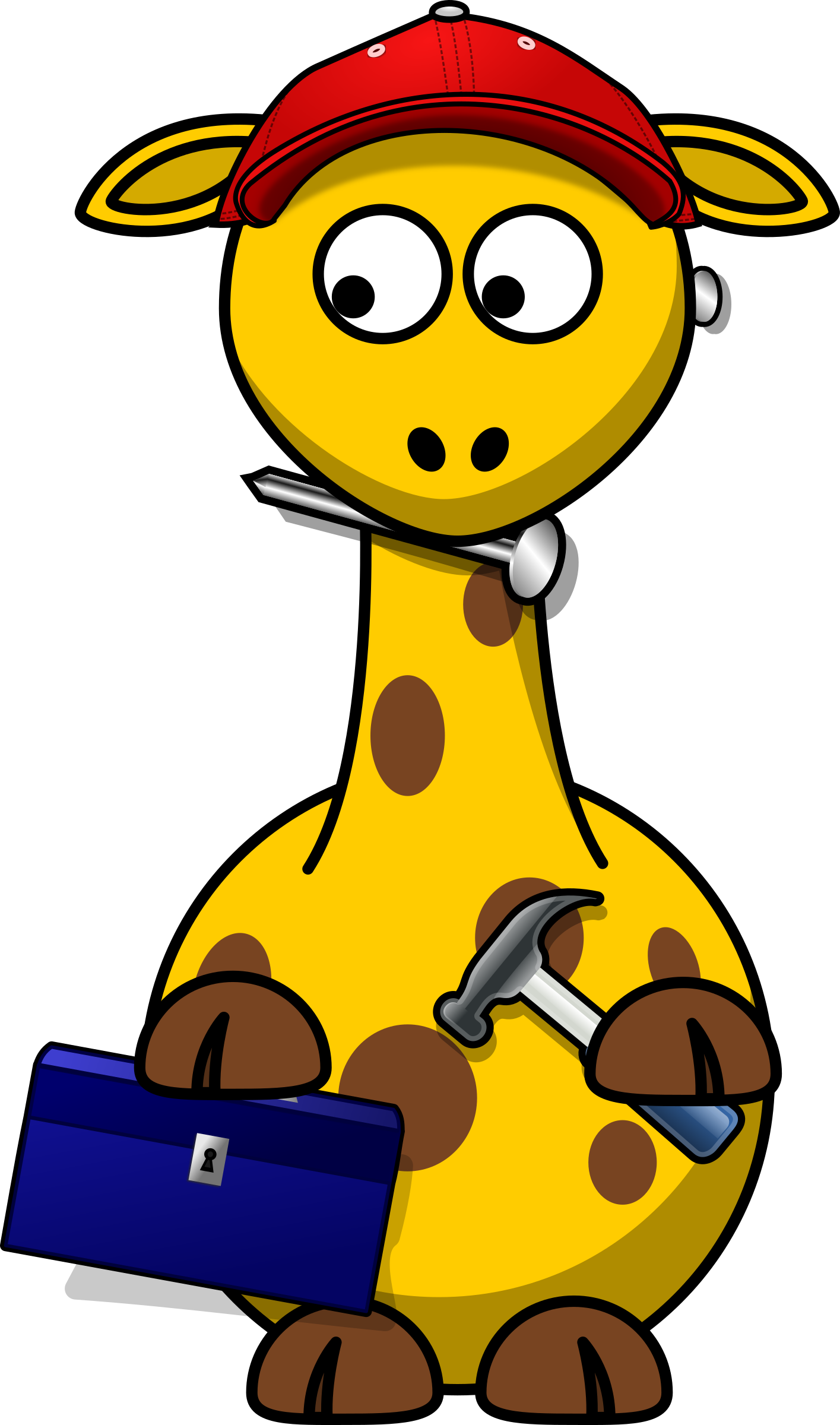 This Free Icons Png Design Of Giraffe Secret Agent - Cartoon Animals Clipart Transparent Png (1415x2400), Png Download
