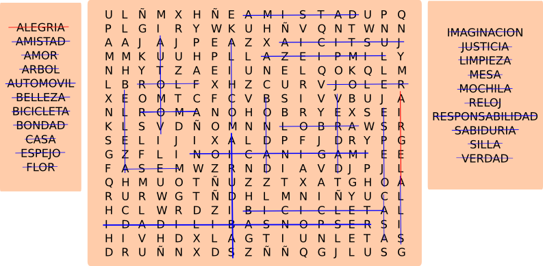 Imagen Sopa De Letras - Find The Words Puzzle Easy Clipart (793x389), Png Download
