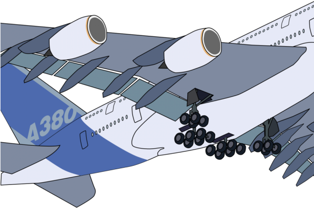 Aircraft Clipart Airbus A380 - Airbus A380 Vector File - Png Download (640x480), Png Download