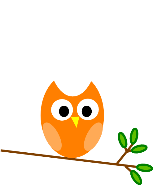 Orange Owl Clip Art At Clkercom Vector Online Royalty - Simple Owl Clip Art - Png Download (558x594), Png Download