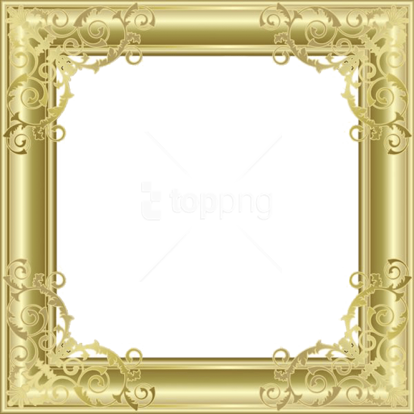 Free Png Gold Border Frame Png - Png Transparent Background Picture Frame Clipart (850x849), Png Download