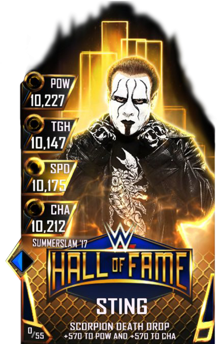 Sting S3 15 Summerslam17 Halloffame - Wwe Supercard Kurt Angle Clipart (456x720), Png Download