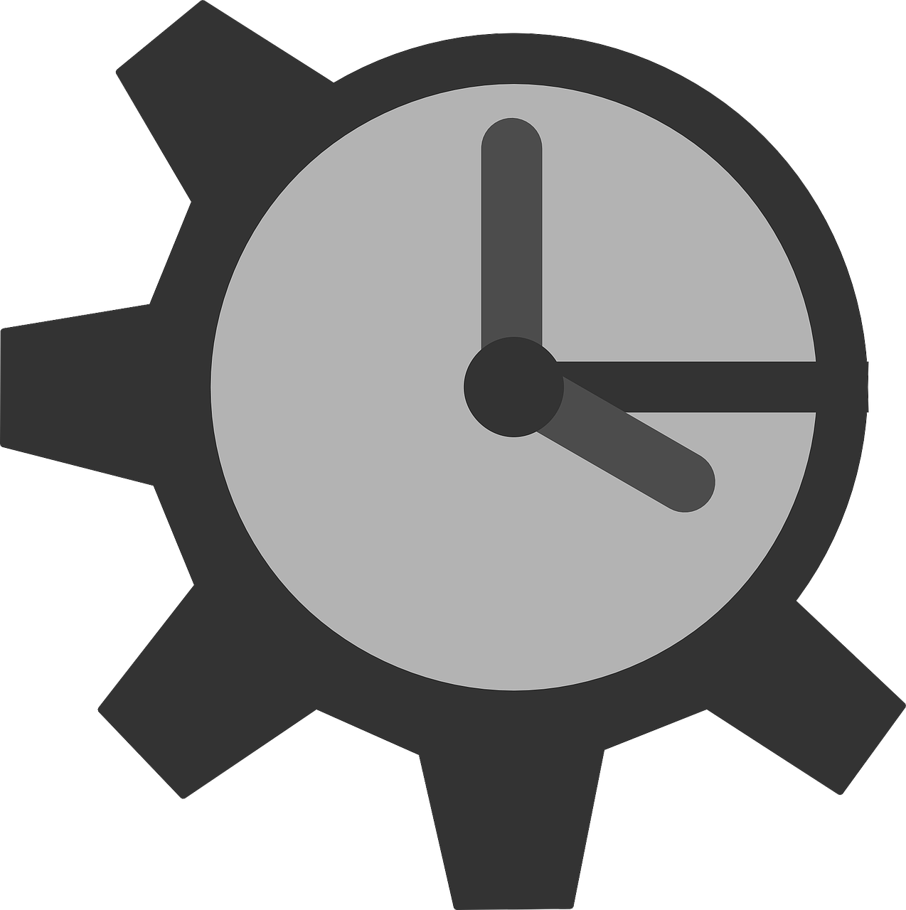 Gear Clock Mechanism Sign - Gear Clock Icon Png Clipart (1274x1280), Png Download