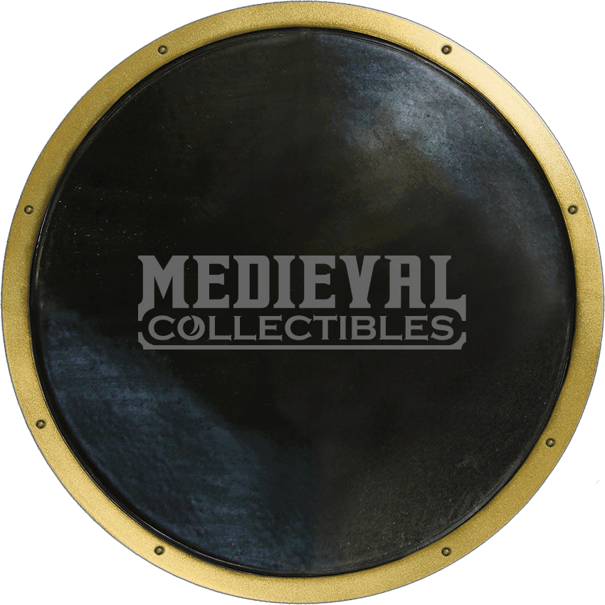Black And Gold Ready For Battle Round Shield - Circle Clipart (850x850), Png Download
