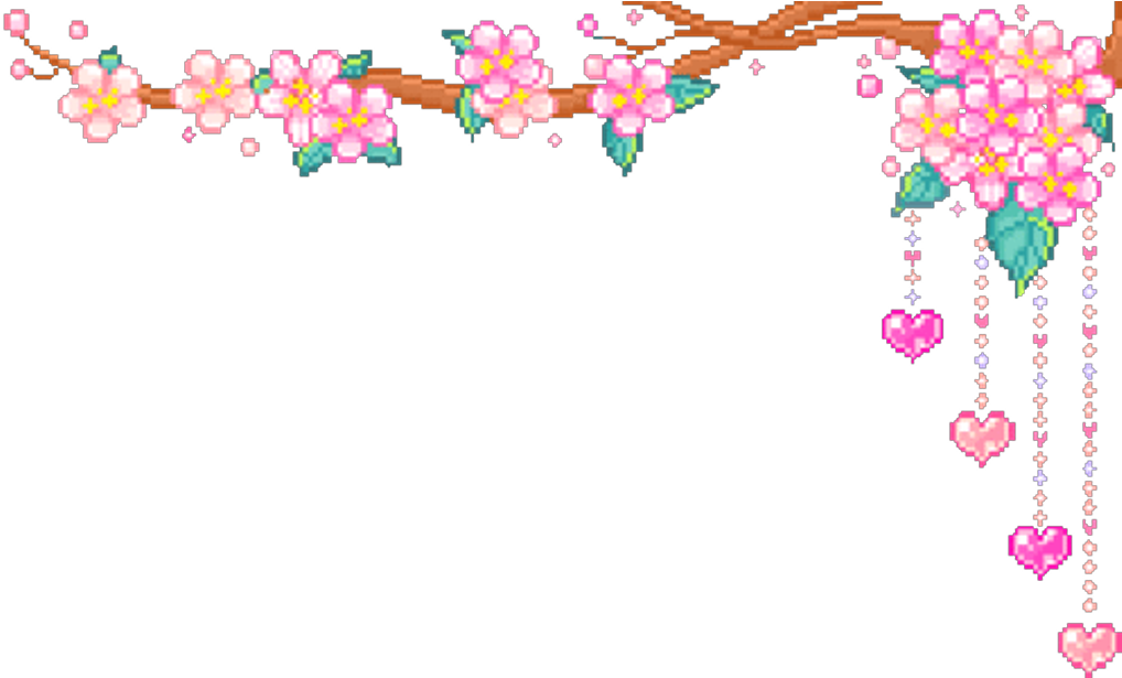 #cute #kawaii #pixels #adorable #8bit #sakura #cherryblossoms - Aesthetic Pixel Art Transparent Background Clipart (1024x614), Png Download