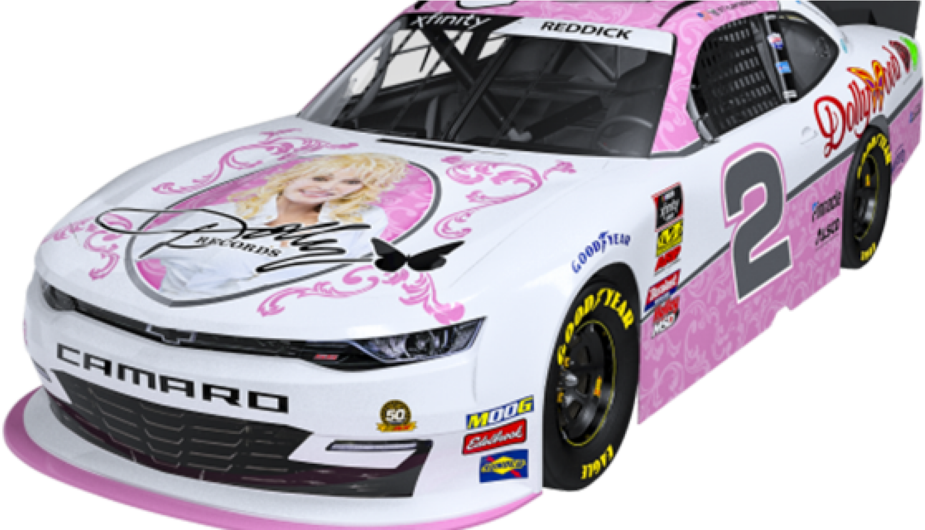 Dolly Parton Sponsoring Tyler Reddick's Nascar Camaro - Tyler Reddick 2019 Nascar Clipart (1862x1048), Png Download