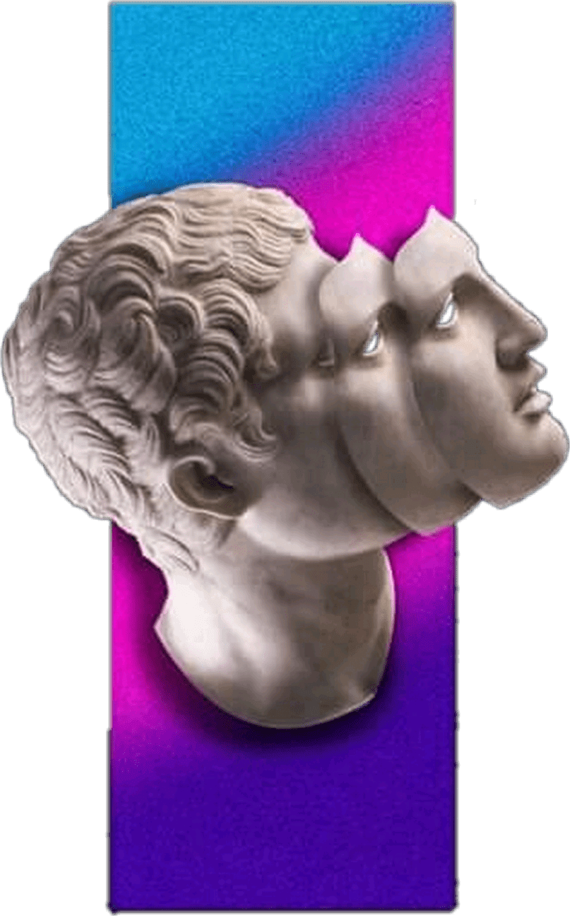 More Tumblr Vaporwave Glitch Png - Bust Clipart (807x1297), Png Download