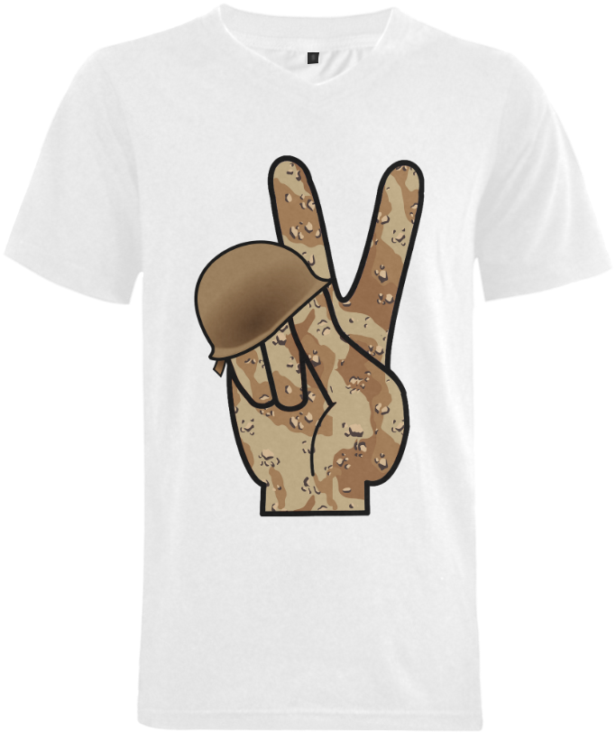 Desert Camouflage Peace Sign Men's V Neck T Shirt (model - Chametz Clipart (1000x1000), Png Download