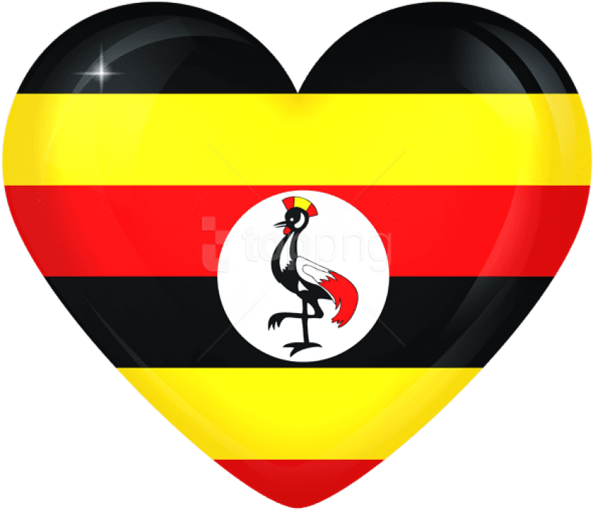 Free Png Download Uganda Large Heart Flag Clipart Png - Round Uganda Flag Transparent Png (850x740), Png Download